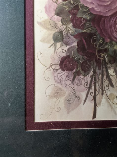 Vintage Glynda Turley 1993 Rose Rhapsody Gold Framed Art Etsy