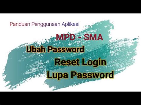 Fitur Ubah Password Reset Login Dan Lupa Password Pada MPD SMA YouTube