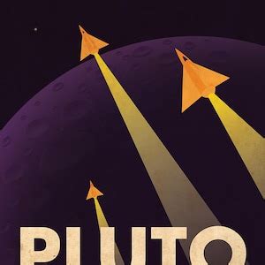 Pluto Retro Planetary Travel Poster Etsy