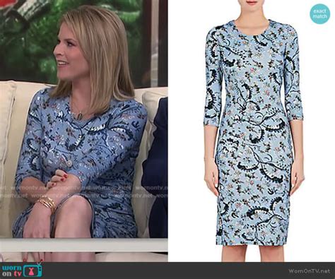 Wornontv Jennas Blue Floral Long Sleeve Dress On Today Jenna Bush