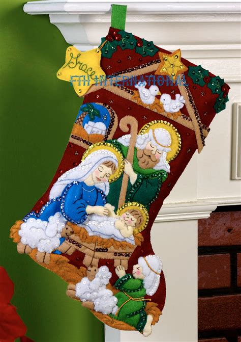 Nativity Bucilla 18 Felt Christmas Stocking Kit 86449 Etsy