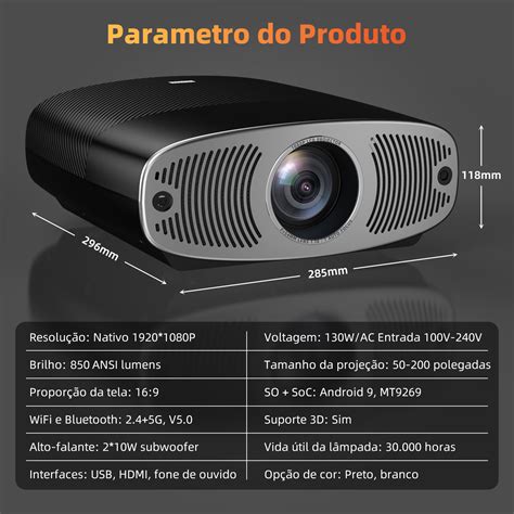 Projetor Full Hd 4k - Projetor GOOJODOQ 4K 25000 Lumens Full HD 1080p Compatível Com Android ...