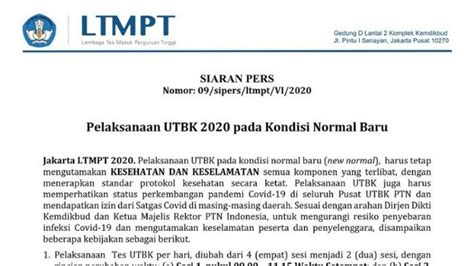 Simak Perubahan Jadwal Pelaksanaan UTBK SBMPTN 2020 Beserta Ketentuan