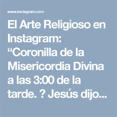 El Arte Religioso En Instagram Coronilla De La Misericordia Divina A