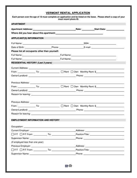 Rental Application Form Fillable Printable Pdf Forms Handypdf