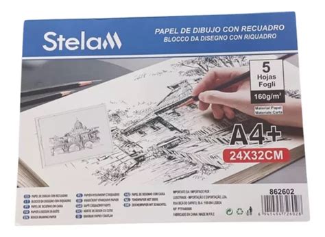 Block De Papel Para Dibujo Con Recuadro A X Hojas Gr Cuotas