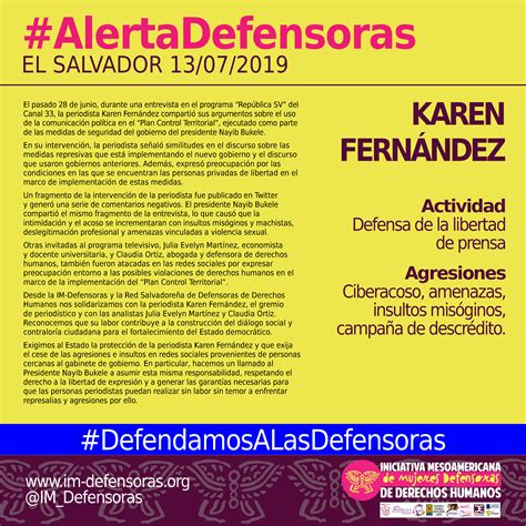 Alertadefensoras El Salvador Ciberacoso Amenazas Insultos