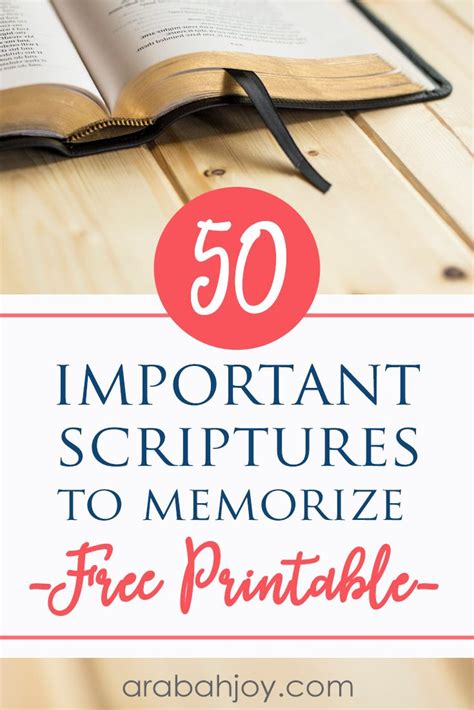 Important Scriptures Memory Verses List With Printable