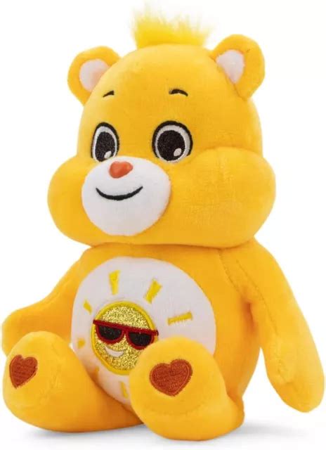 CARE BEARS Funshine Bear Glitter 22cm Bean Plush Collectable Cute Plush