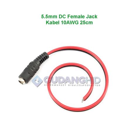 Jual Soket Kabel Jack Dc Female 55mm Kabel 25cm Power Supply Trafo