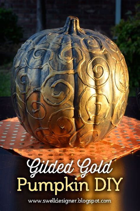 Swirly Gold Gilded Pumpkin Diy Diy Pumpkins Crafts Diy Pumpkin