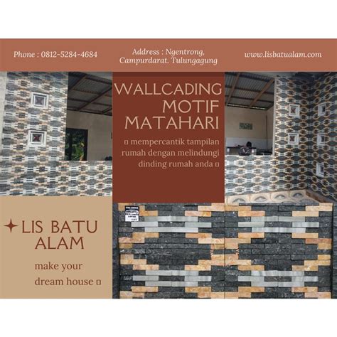 Jual Batu Alam Wall Cladding Andesit Motif Matahari Untuk Dinding