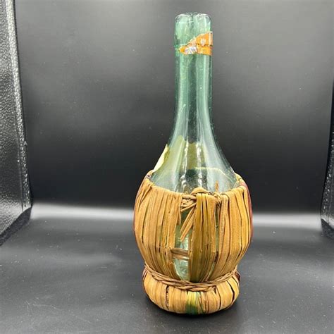 chianti | Art | Vintage 962 Chianti Bucalossi Glass Wine Bottle Empty Wine Bottle Decor Green ...