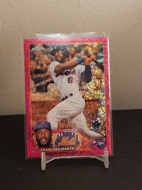 2023 Topps Chrome Starling Marte Pink Sparkle Refractor 19 New York