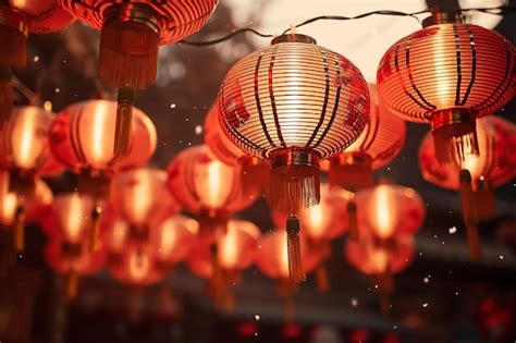 Premium Photo Chinese Red Lanterns New Year In China