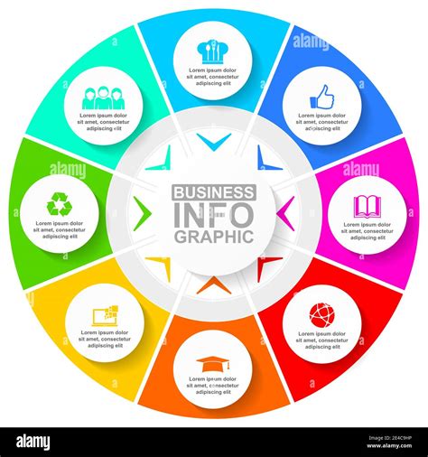 Infographic Circular Vector Template For Presentation Chart Diagram