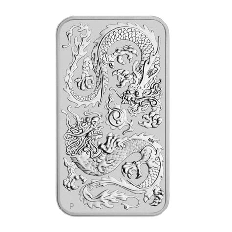 Perth Mint 1 Oz Silver RECTANGLE DRAGON 1 BAR 2020 GOLDSILVER BE