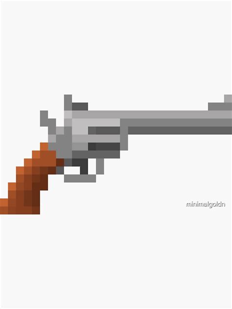 Revolver Pixel Art Sticker By Minimalgoldn Redbubble