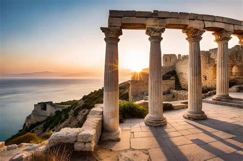 El Templo De Apolo Se Encuentra En La Colina De Atenas Foto Premium