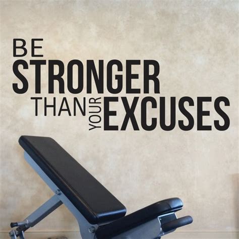 Be Stronger Than Your Excuses Gym Wall Decal Fitness Decor Etsy