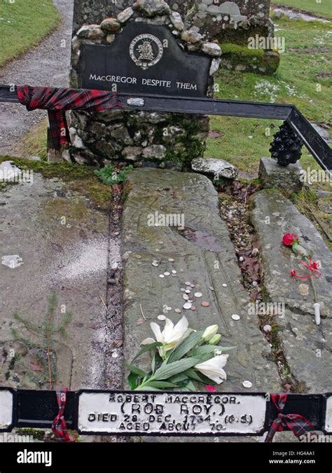 Rob Roys Grave Balquhidder Robert Rob Roy Macgregor Stock Photo