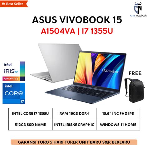 Jual PROMO ASUS VIVOBOOK 15 A1504VA I7 1355U 16GB 512GB SSD W11 OHS 15