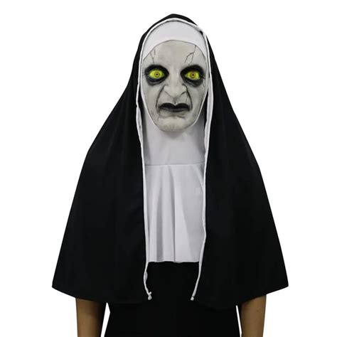 Movie The Nun Valak Mask Cosplay Costumes Frightening Halloween Full ...