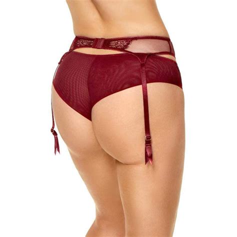 Sheer Mesh Lace Garter Belt Kinga Cherry — Lavinia Lingerie