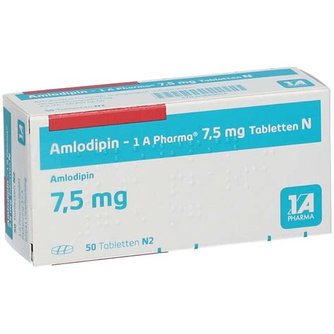 Amlodipin 1A Pharma7 5Mg N 50 St Mit Dem E Rezept Kaufen Shop Apotheke