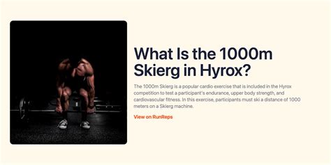 What Is The 1000m Skierg In Hyrox RunReps Running Plan Generator