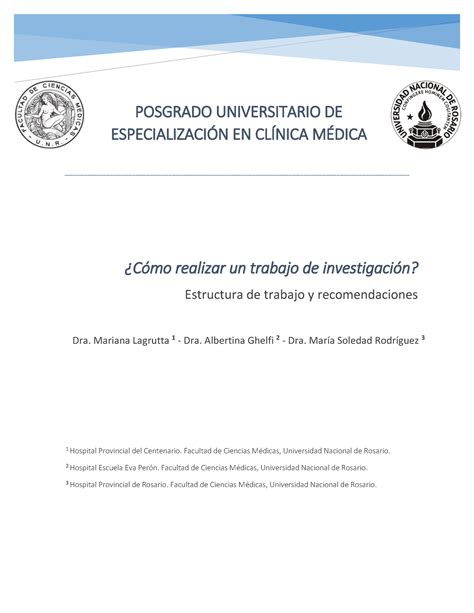 Escribir Trabajo Investigacion POSGRADO UNIVERSITARIO DE