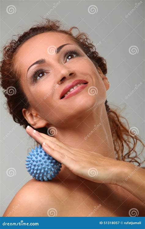 Beautiful Middleaged Woman Massages Herself Stock Image Image Of Care Nude