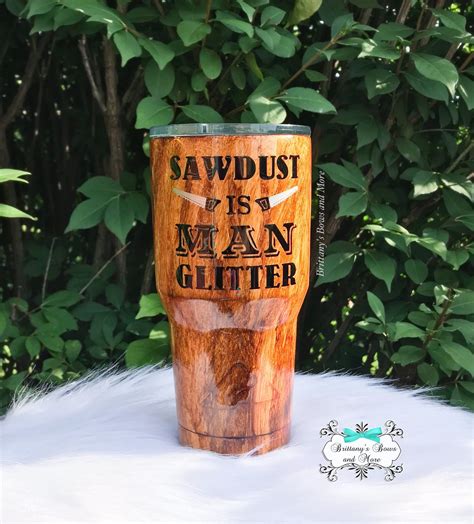 Sawdust Is Man Glitter Woodgrain Tumbler Stainless Steel Tumbler