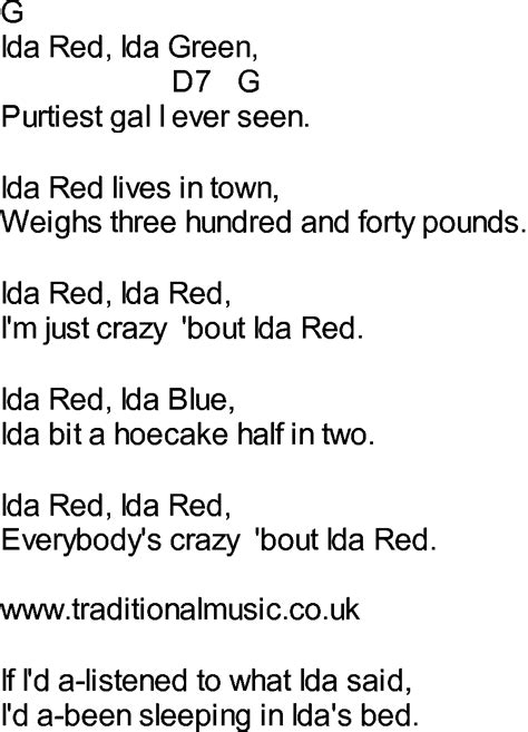 Bluegrass Songs With Chords Ida Red