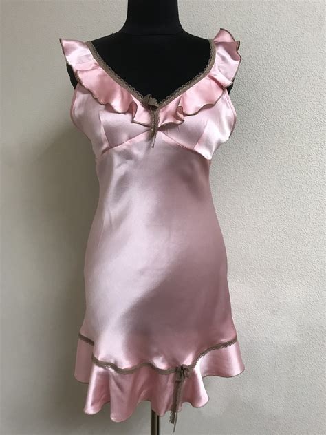 Silk Nightdress Pink Pink Nightdress Etsy