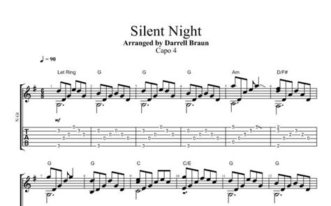 Silent Night Fingerstyle Guitar Etsy