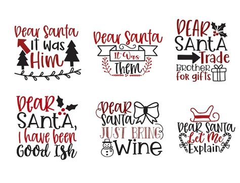 Premium Vector Christmas Bundle Tshirt Quotes Sayings And Phrase