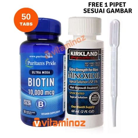 Jual Paket Kirkland Minoxidil Ml Puritan Biotin Mcg