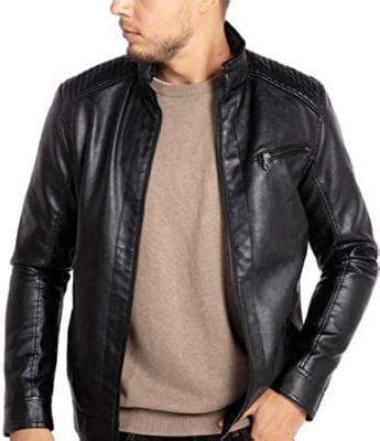 Wulful Standard Collar Men S Faux Leather Jacket