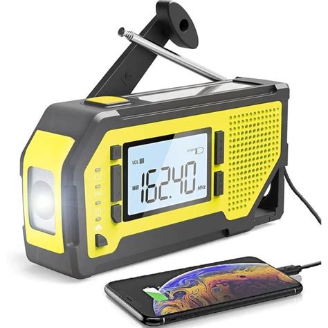 Radio D Urgence Radio Portable Manivelle Solaire Avec Lampe De Poche