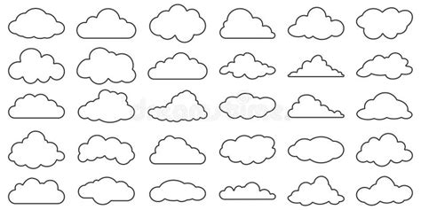 Cloud Shapes Collection. Cloud Icon Stock Illustration - Illustration of abstract, black: 301308544