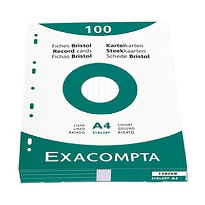 Exacompta Fiches Bristol A Quadrill Blanc