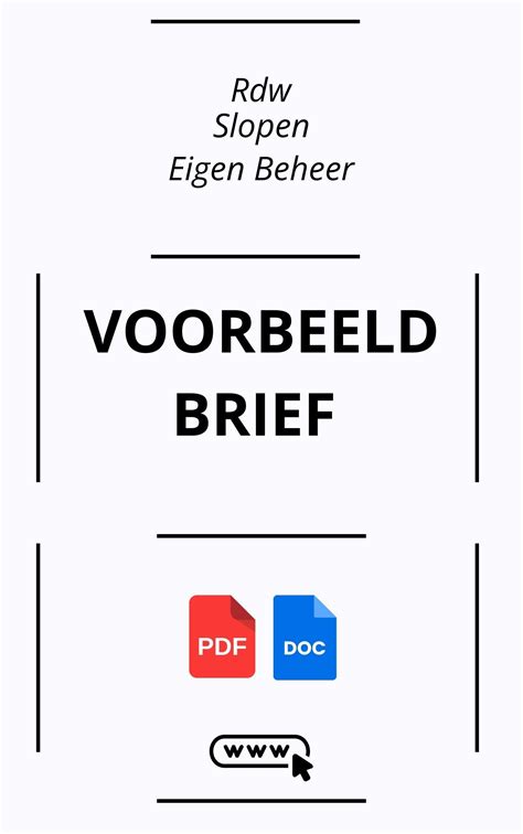 Voorbeeldbrief Rdw Slopen Eigen Beheer