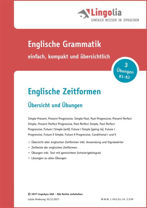 Englische Zeitformen Übersicht Lingolia Shop