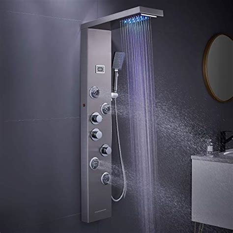 5 In1 Shower Panel Tower System Gold Stainless Steel Multi Function