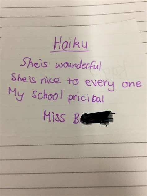 Im A School Principal I Walked Into A Class Learning About Haiku