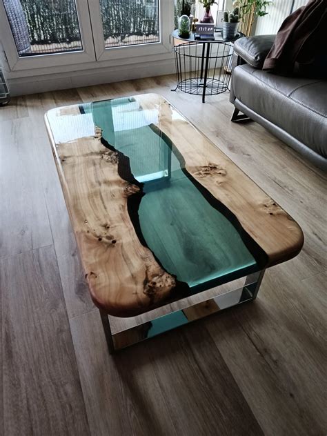 Epoxy Coffee Table - Resin Side Table - Custom End Table by Tinella