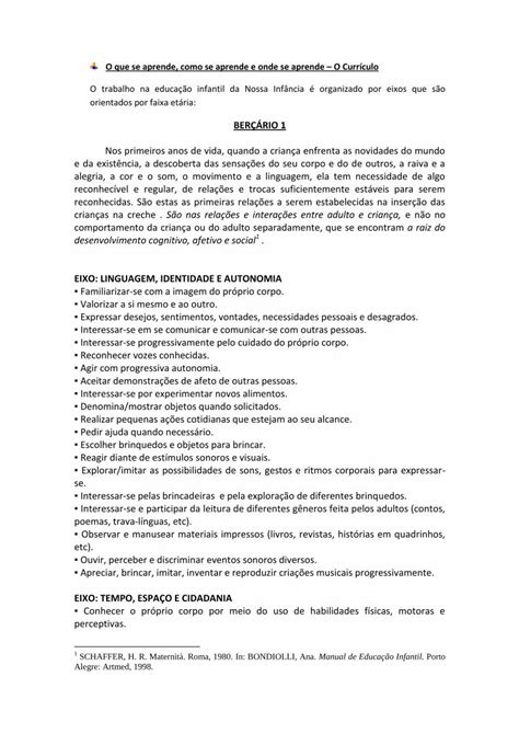 PDF BERÇÁRIO 1 crecheescolanossainfancia br Escolher