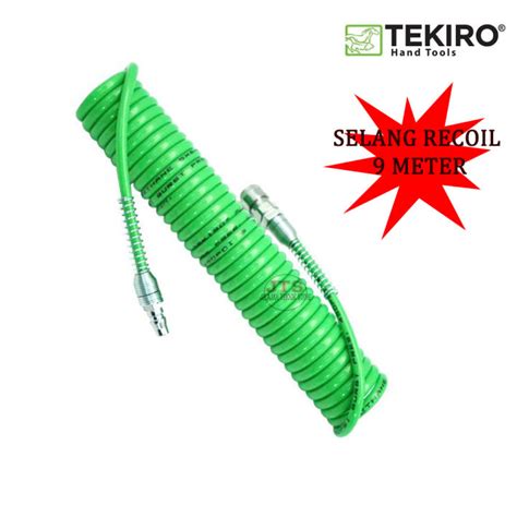 ORIGINAL TEKIRO Selang Kompresor Sepiral 9M Dengan Coupler SP20 PP20