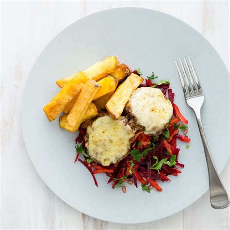 Naked Beef Burgers With Beetroot Carrot Salad And Chunky Chips My